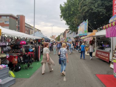 Ruhr bölgesindeki ünlü Cranger Kirmes, Almanya 'da 06.08.2019 Luna parkı.