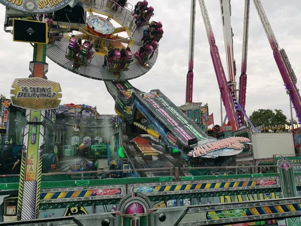 Słynny Cranger Kirmes Rejonie Zagłębia Ruhry Park Luna 2019 Niemczech — Zdjęcie stockowe