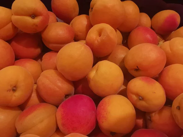 Veel Verse Abrikozen Rijp Fruit — Stockfoto