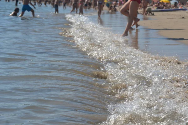 Sandy Beach Ocean Waves Porto Portugal — Stock Photo, Image