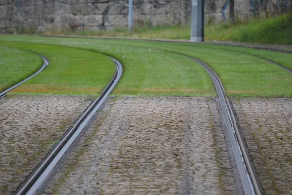 Caminho Eléctrico Numa Travessia Eléctrico — Fotografia de Stock