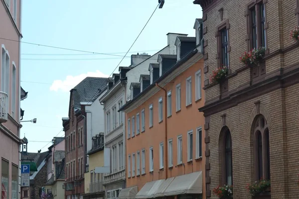 Уличный Фасад Немецком Городе Летом — стоковое фото