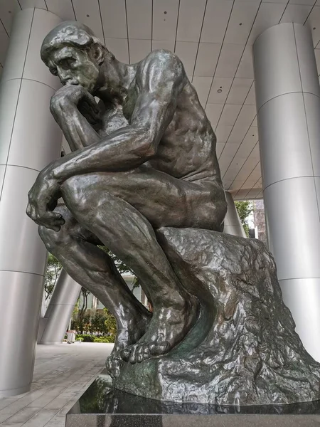 Singapore Thinker December 27Th 2019 Version Statue Located Prestigious Fullerton — Stock Photo, Image