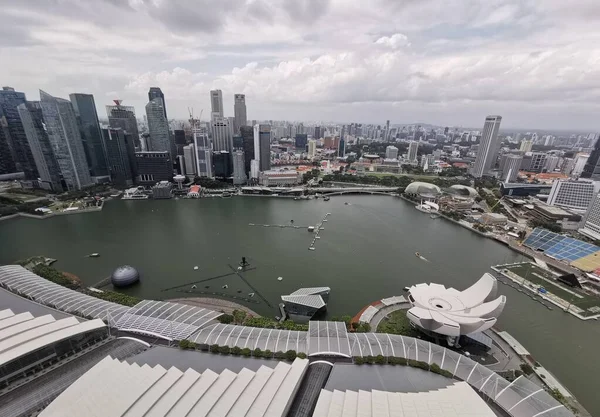 Singapur Prosince 2019 Malebný Výhled Střešního Baru Marina Bay Sands — Stock fotografie