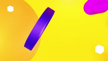 Hareket eden geometrik şekillere sahip soyut 3D görüntüleme. Modern animasyon, hareket tasarımı, 4k kusursuz döngülü video