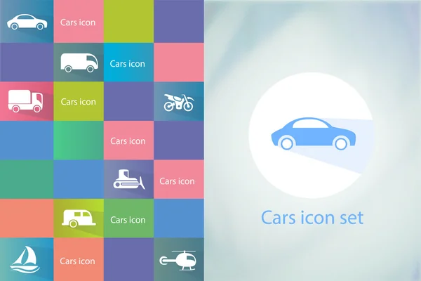 Transports icon set. Car icons set — Stock Vector