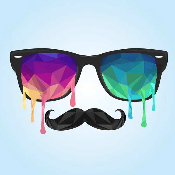 Polygone de verre, polygone de moustache — Image vectorielle