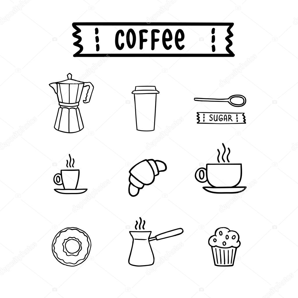 set of coffee icons