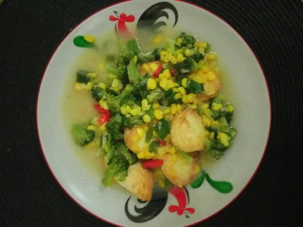 Menu Légumes Brocoli Détruit Pour Dîner — Photo