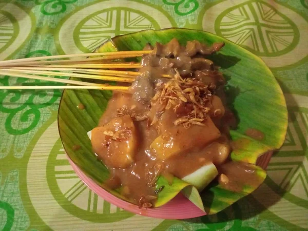 One Typical Satay Dishes Padang Indonesia — Stock Photo, Image