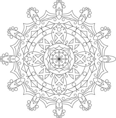 Mandala artistico estilo incaico con formas simetricas
