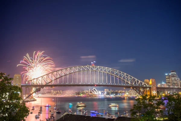 Silvester-Feuerwerk in Sydney Stockfoto