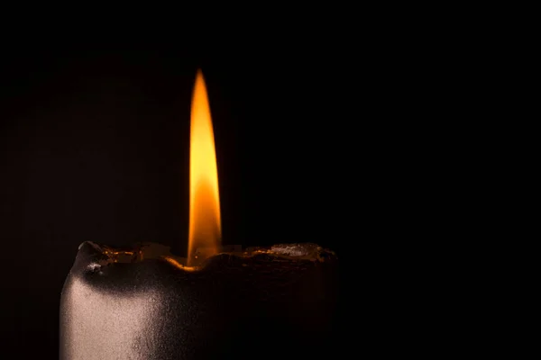 Σκούρο Φόντο Φλόγα Κερί — Φωτογραφία Αρχείου