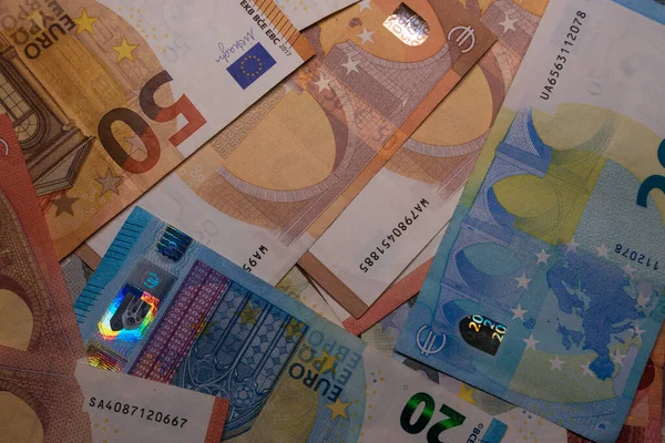 Euro Uang Kertas Atas Meja — Stok Foto