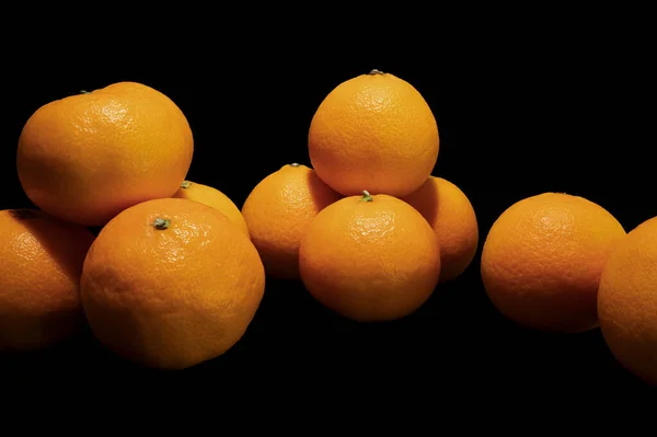 Tangerines Black Background — Stock Photo, Image
