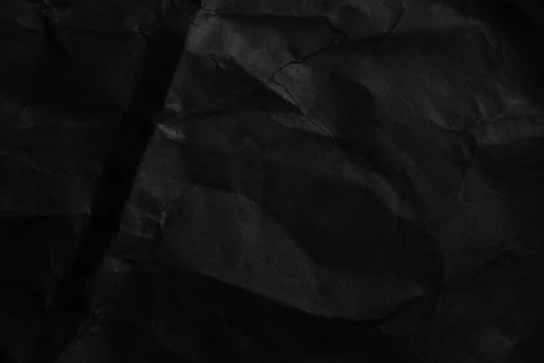 Hintergrund Aus Schwarzer Zerknitterter Papierstruktur Dunkeln — Stockfoto