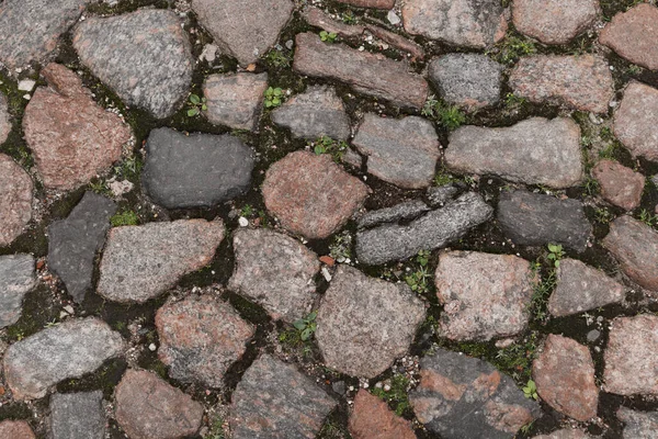 Background Old Medieval Cobblestone Composed Cobblestones Different Sizes Close — Stock Photo, Image