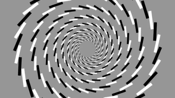 Círculos concéntricos giratorios en espiral cuasi — Vídeos de Stock