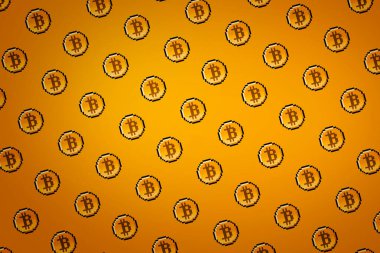 Sarı eğik pikselli bitcoin duvar kağıdı