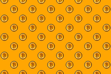 Sarı piksel bitcoin duvar kağıdı / pürüzsüz desen