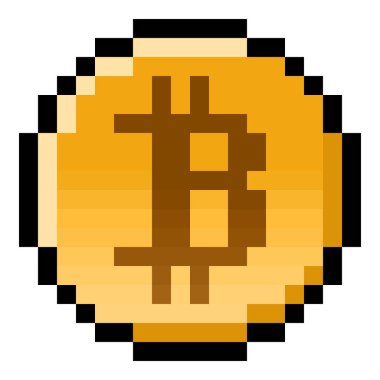Piksel bitcoin oyun parası (vektör)
