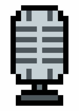 Podcast 'leri veya (sosyal) sesi temsil eden piksel mikrofon