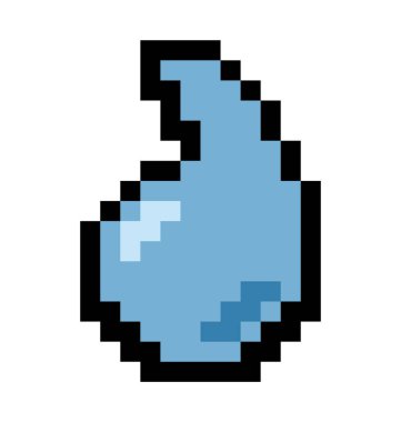 Piksel su damlası (vektör, izole edilmiş))