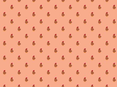 Piksel tavuk arkaplanı (kusursuz desen)