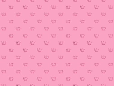 Pembe piksel domuz arkaplanı (kusursuz desen)