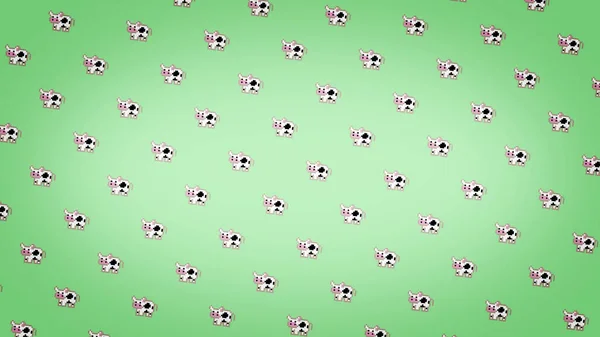 Green pixel cow background