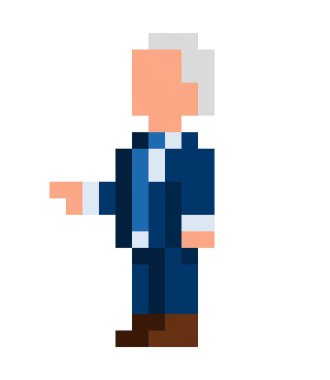 Piksel Demokrat Başkanı - vektör, izole