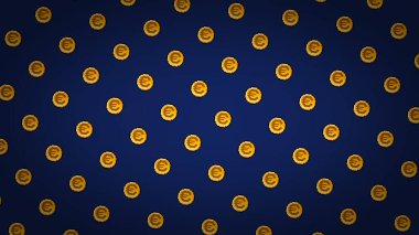 Mavi zemin üzerinde piksel Euro sikkesi - yüksek çözünürlüklü 4K duvar kağıdı