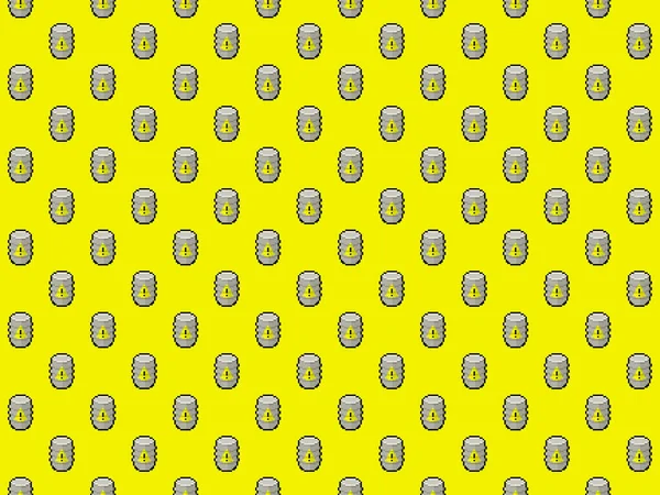 Pixel Barrel Containing Dangerous Goods Background Seamless Pattern — Stock Photo, Image