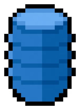 Piksel mavi namlusu - Vektör, izole