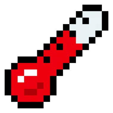 Piksel termometre - vektör, izole