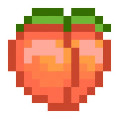 Piksel şeftali - vektör, izole