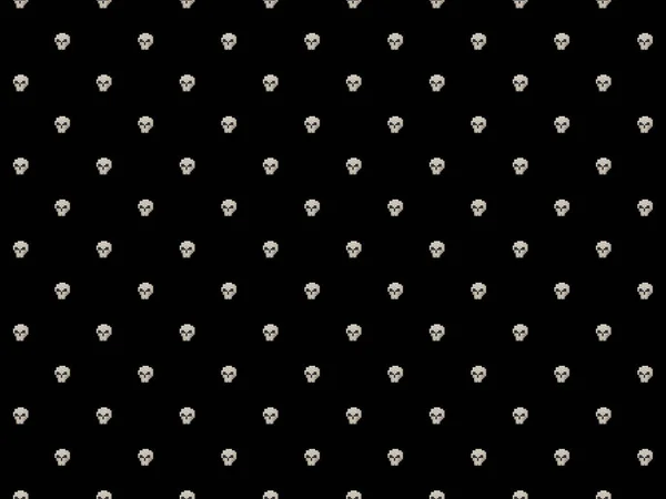 Pixel Evil Halloween Skull Background Seamless Pattern — Stock Photo, Image