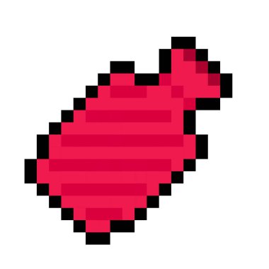 Piksel sıcak su şişesi - vektör, izole