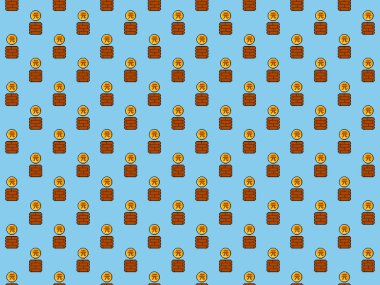Piksel 8 bit Çin Yuan sikkesi oyun bloğu arka planından - pürüzsüz desen