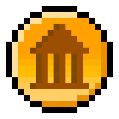 Piksel 8 bit hükümet parası - vektör, izole