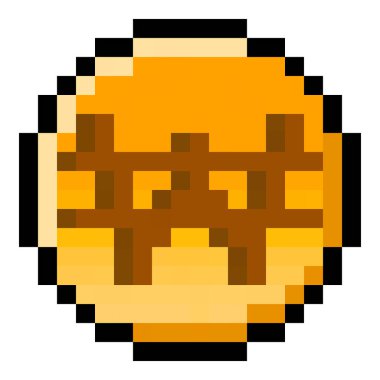 Piksel 8 bit Güney Kore Won madeni para - vektör, izole