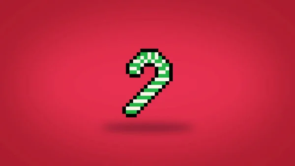 Mignon Pixel Bits Fond Canne Bonbons Vert Haute Résolution Fond — Photo