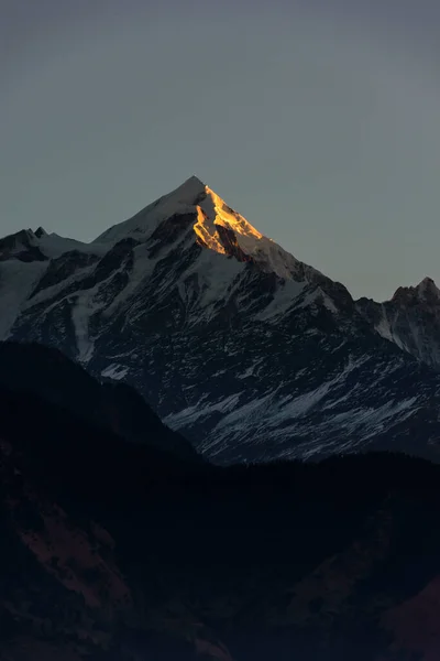 Mornig První Světlo Panchachuli Pátý Vrchol Munsiyari Uttarakhand — Stock fotografie