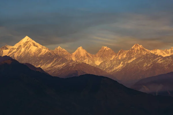 Bella Vista Delle Belle Cime Panchachuli Tramonto Munsiyari Uttarakhand — Foto Stock