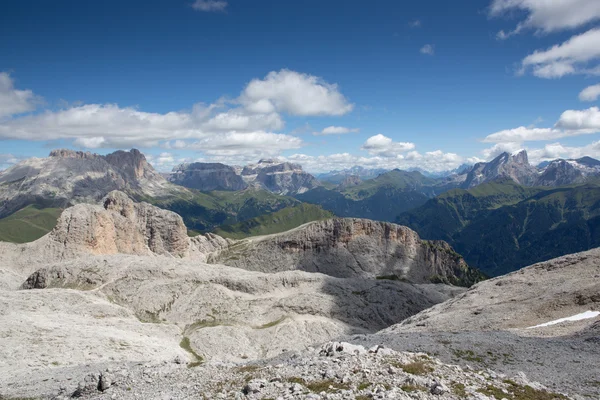 Macizo de Sella visto desde Catinaccio - Rosengarten (Italia ) — Foto de Stock