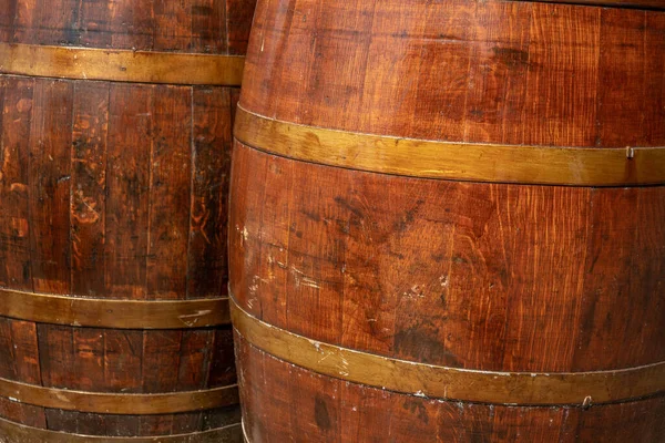 Wine Barrels Wooden Stacked Old Cellar Winery — Stock Photo, Image