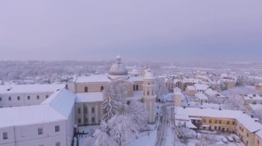 Antik Lutsk şehrinin tarihi kısmı. Hava görünümü.