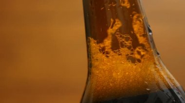 Kahverengi şişe bira (portre, Lr Pan içinde köpük)