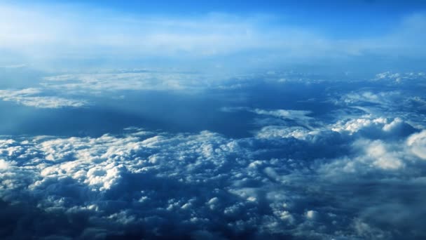 Beautiful clouds through an airplane window - RL Pan — Stock Video