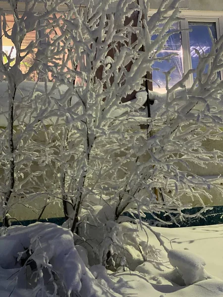 Winterse Besneeuwde Landschappen Van Stad Het Verre Noorden Van Norilsk — Stockfoto